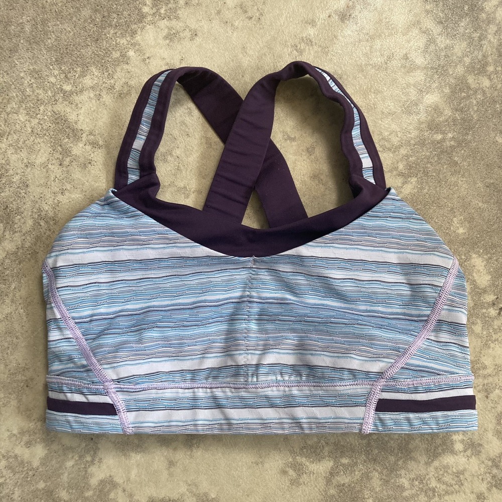 Lululemon Bra Size 6 Rack Pack Wave Twist Lilac Caspian Blue Deep Zinfandel